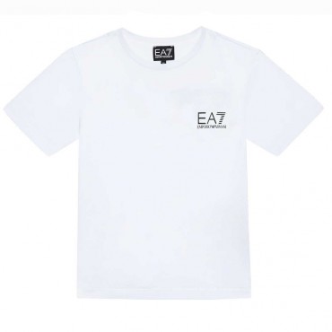 Biała koszulka chłopięca EA7 Emporio Armani 005809