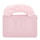 Różowa torebka dla dziewczynki Monnalisa 005811 - A - z futrzaną rączką i paskiem