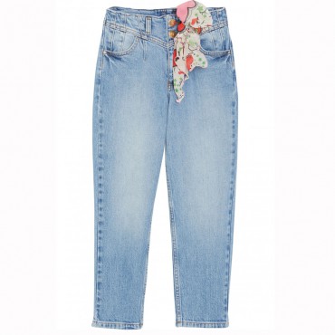 Niebieskie jeansy dla dziewczynki Liu Jo 005841 - A - mom jeans dla dzieci