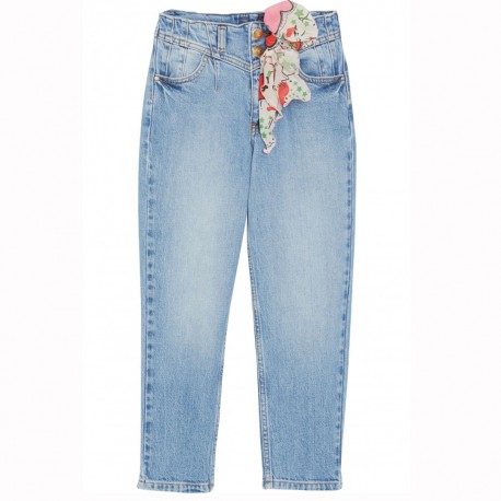Niebieskie jeansy dla dziewczynki Liu Jo 005841 - A - mom jeans dla dzieci