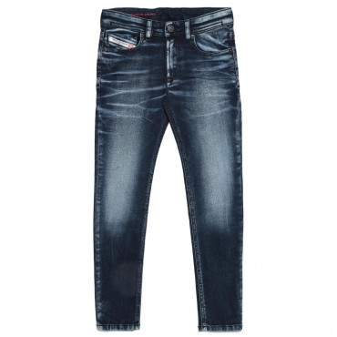 Miękkie jeansy chłopięce skinny Diesel 005856 - A - markowe spodnie dla chłopca