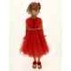 Czerwona tiulowa sukienka dla dziewczynki midi - B - do połowy łydki - monnslisa005868