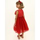 Czerwona tiulowa sukienka dla dziewczynki midi - F - do połowy łydki - monnslisa005868