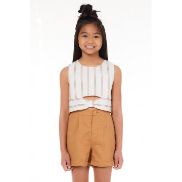 Crop top dziewczęcy w paski Liu Jo 005879 - A - krótka bluzka dla nastolatki