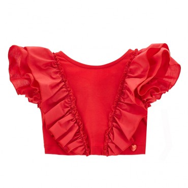 Czerwona bluzka dla dziewczynki Monnalisa 005899 - A - eleganckie-bluzki-dla-dziewczynek