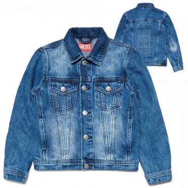 Jeansowa kurtka z kieszeniami Diesel 005918 - A - kurtki wiosenne dla dzieci i nastolatków