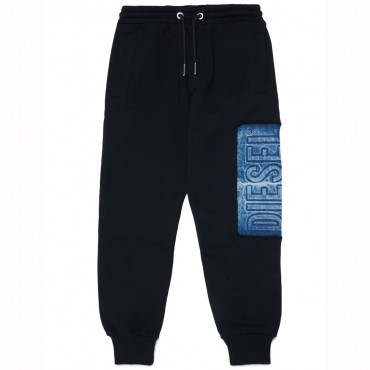Czarne spodnie dresowe dla chłopca Diesel 005941 - A - sportowe dresy dla nastolatków i dzieci