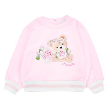 Różowa bluza niemowlęca Monnalisa 005971 - A - ubranka dla małych dziewczynek