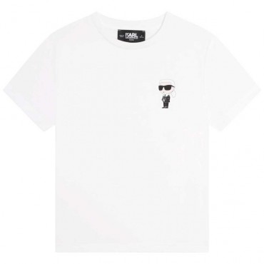 Biała koszulka dla chłopca Karl Lagerfeld 005983