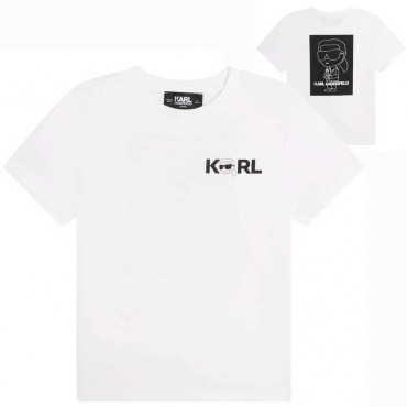 Biały t-shirt dla chłopca Karl Lagerfeld 005985