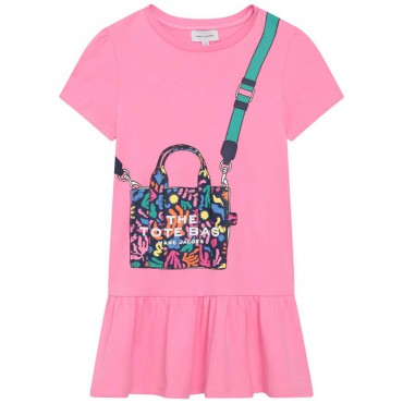 Różowa sukienka dla dziewczynki Marc Jacobs 005991 - A - kolorowe sukienki dla dzieci