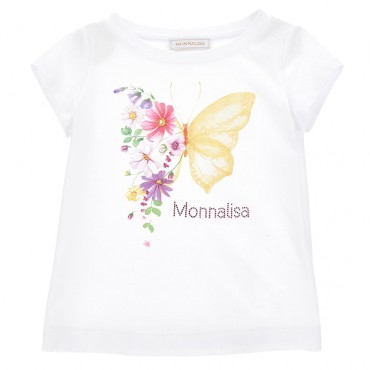 Koszulka dziewczęca z nadrukiem Monnalisa 006006 - A - bluzka dla dziecka