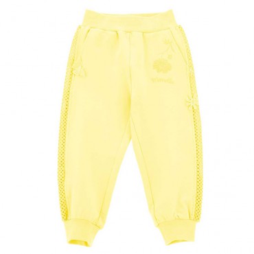 Żółte spodnie dla dziewczynki Monnalisa 006016 - A - dresy dla dzieci