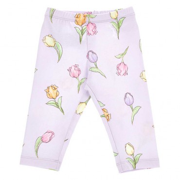 Fioletowe legginsy niemowlęce Monnalisa 006018 - A - ubranka dla dziewczynki