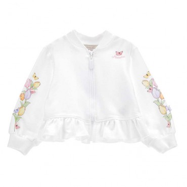 Biała bluza niemowlęca dla dziewczynki 006026