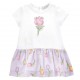 Sukienka niemowlęca w tulipany Monnalisa 006032 - A - ekskluzywne ubranka dla maluchów