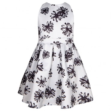 Biało-czarna sukienka dla dziewczynki Pinko 006054 - A - letnie ubrania na przyjęcie