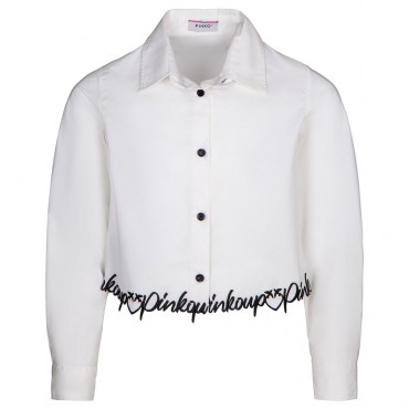 Biała koszula dziewczęca Pinko Up 006060 - A - bluzki dla nastolatek