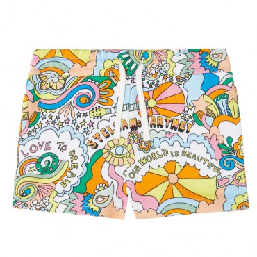 Szorty dla dziewczynki Stella McCartney 006073 - A - kolorowe, krótkie spodenki dla dziecka