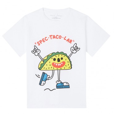 Biały t-shirt chłopięcy Taco Stella McCartney 006085 - A - zabawne koszulki dla dzieci 
