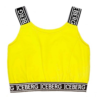 Żółty crop top dla dziewczynki Iceberg 006089 - A - markowe ubrania dla dzieci