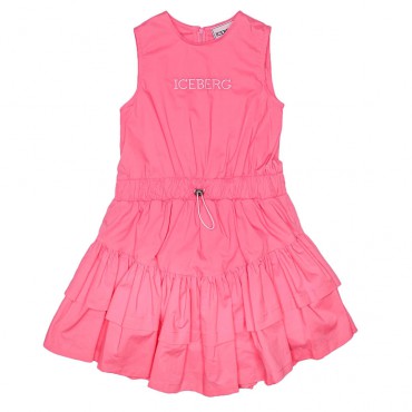 Różowa sukienka dla dziewczynki Iceberg 006098 - A - letnie sukienki dla dzieci i nastolatek