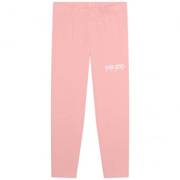 Różowe legginsy dla dziewczynki Kenzo 006110 - A - markowe ubrania dla dzieci