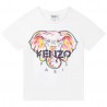 T-shirt dla dziewczynki ze słoniem Kenzo 006113