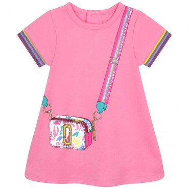 Różowa sukienka niemowlęca Marc Jacobs 006130 - A - ubranka dla małych dziewczynek - sklep internetowy