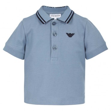 Niemowlęca koszulka polo Emporio Armani 006173 - A - eleganckie ubranka dla niemowląt