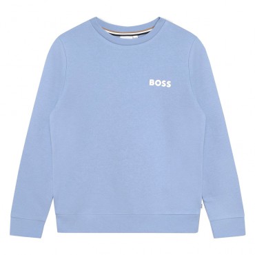 Niebieska bluza dla chłopca Hugo Boss 006191 - A - bawełniane bluzy dla dzieci
