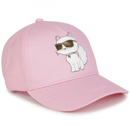 Różowa czapka dziewczęca Karl Lagerfeld 006208 - A - markowe bejsbolówki dla dzieci