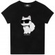 Czarna koszulka dziewczęca Karl Lagerfeld 006209 - A - markowe t-shirty dla dzieci