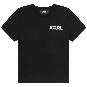 Czarny t-shirt dla chłopca Karl Lagerfeld 006211
