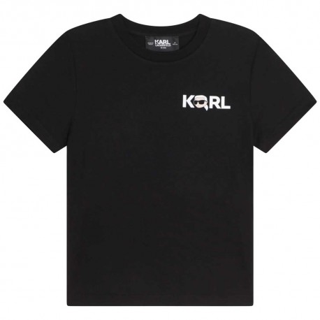 Czarny t-shirt dla chłopca Karl Lagerfeld 006211 - A - ekskluzywne koszulki dla dzieci