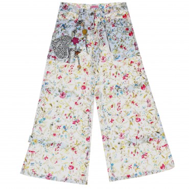 Dziewczęce spodnie z szerokimi nogawkami 006244 - A - modne spodnie dla dzieci