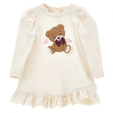 Sukienka niemowlęca z misiemi Monnalisa 006258 - A - sukienki dziewczęce dla maluchów