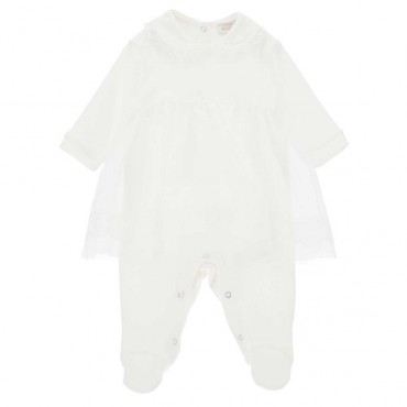 Pajacyk niemowlęcy ze spódniczką Monnalisa 006261 - A - ekskluzywne ubranka do chrztu