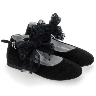 Baleriny dla dziewczynki z ruchomą kokardą Monnalisa 006275 - A - buty dla dzieci