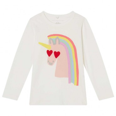Bluzka dziewczęca z jednorożcem Stella McCartney 006288 - A - ubrania dla dzieci