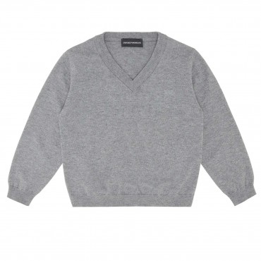 Szary sweter dla chłopca Emporio Armani 006294 - A - eleganckie swetry chłopięce