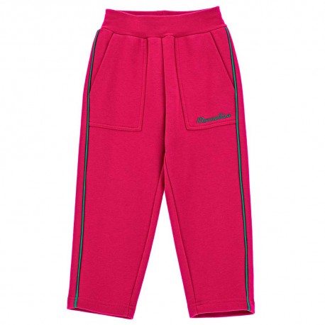 Różowe spodnie dla dziewczynki Monnalisa 006305 - A - dresy dla dzieci