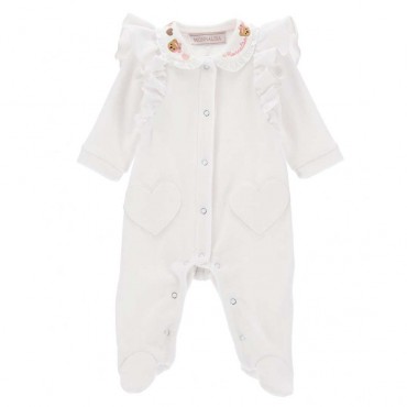 Dziewczęcy pajacyk niemowlęcy Monnalisa 006347 - B - ubranka dla maluszków