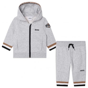 Szary dres niemowlęcy dla chłopca Hugo Boss 006355 - A - markowe ubrania dla dziecka