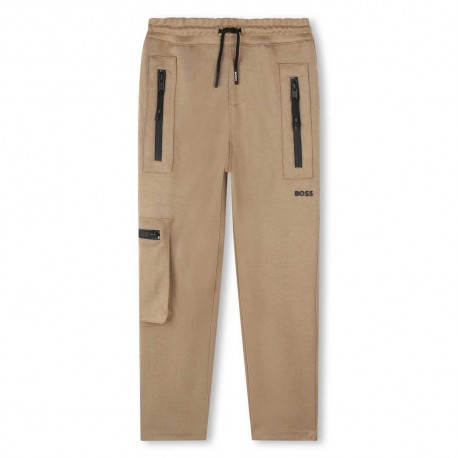 Spodnie dla chłopca cargo Hugo Boss 006363 - A - sportowe spodnie z kieszeniami
