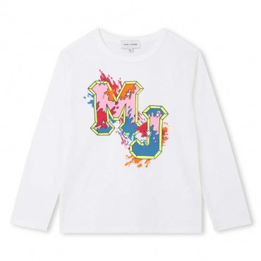Koszulka dziewczęca monogram Marc Jacobs 006371 - A - bluzki dla dziewczynek