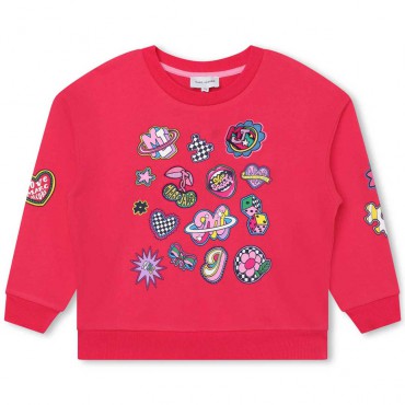 Malinowa bluza dla dziewczynki Marc Jacobs 006372 - A - kolorowe ubrania dla dziecka