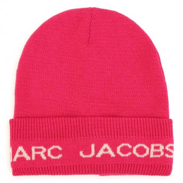 Malinowa czapka dla dziewczynki Marc Jacobs 006381