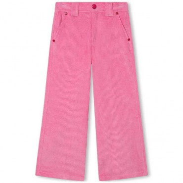 Sztruksy dla dziewczynki Marc Jacobs 006387 - A - różowe spodnie dla dziewczynki