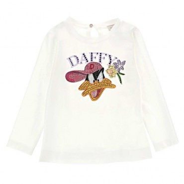 Koszulka dla dziewczynki Daffy Monnalisa 006415 - A - bluzki dziewczęce - marki premium